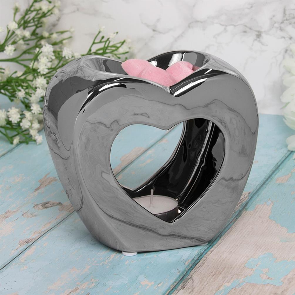 Desire Silver Heart Shaped Wax Melt Warmer Extra Image 1